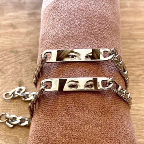 personalized eye bracelet, custom eye bracelet, engraved eye bracelet, couple eye bracelet, eye jewelry, memory bracelet, custom bracelet, photo bracelet, unique bracelet, personalized gift