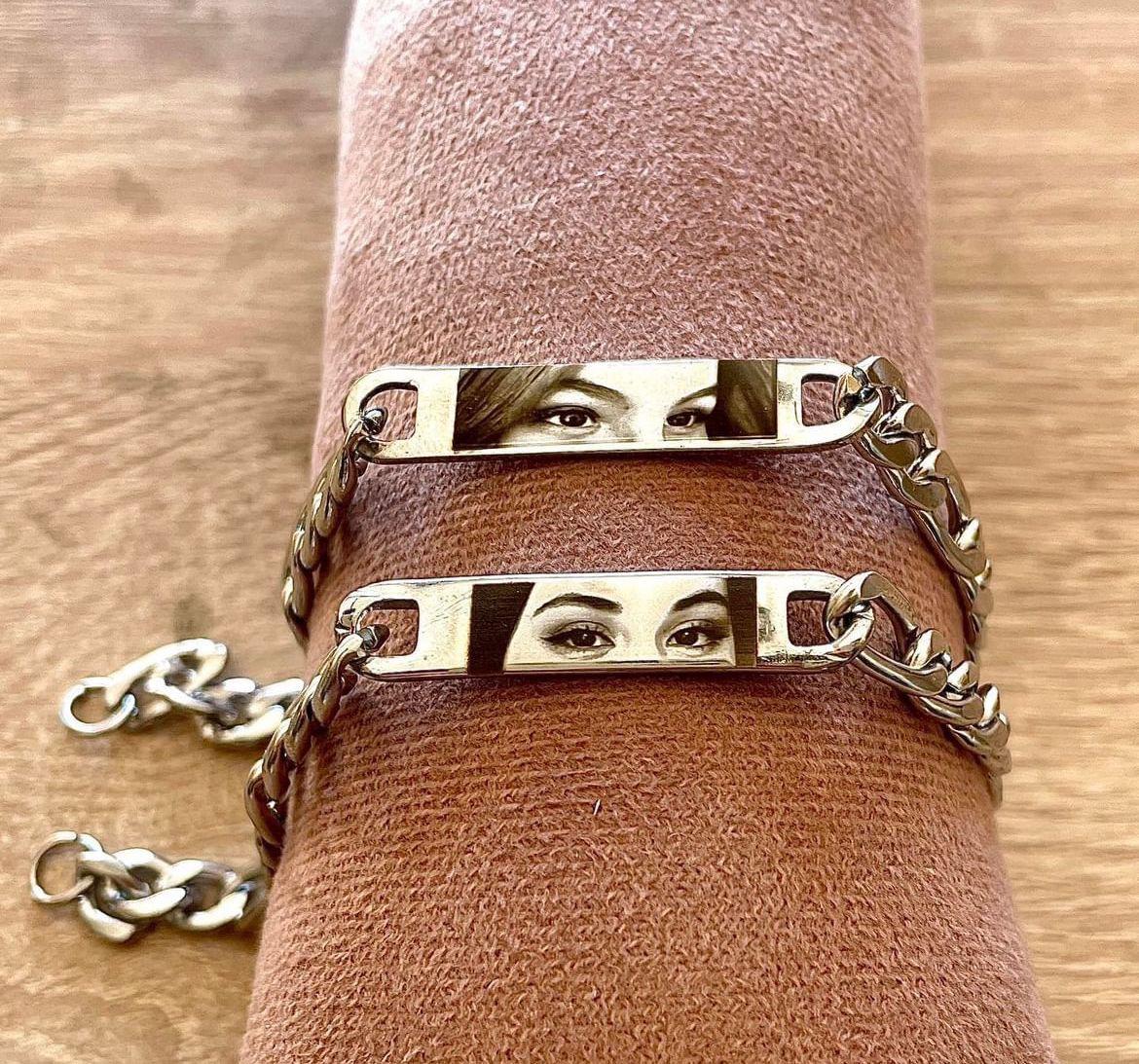 personalized eye bracelet, custom eye bracelet, engraved eye bracelet, couple eye bracelet, eye jewelry, memory bracelet, custom bracelet, photo bracelet, unique bracelet, personalized gift