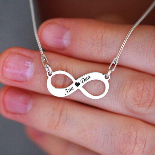 infinity pendant, couple pendant, name necklace, love pendant, custom pendant, engraved necklace, couple jewelry, gift for couple, name pendant, infinity necklace